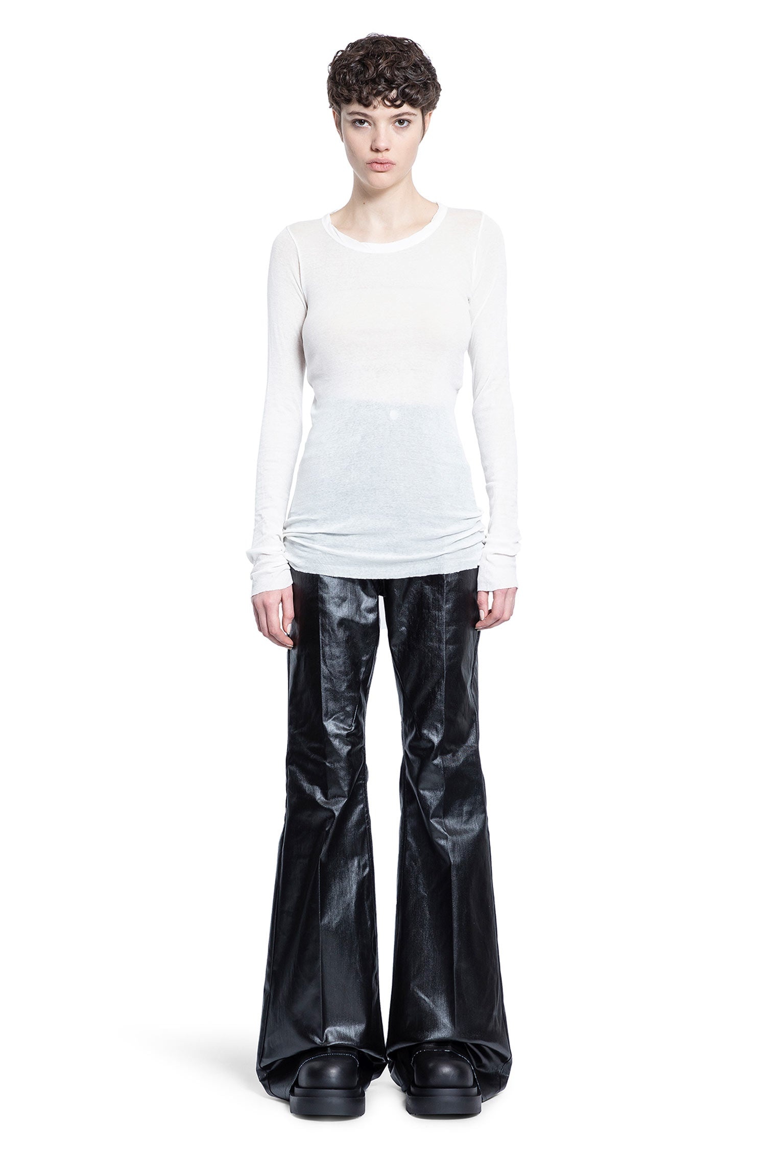 【関税込み】Rick Owens グリーン Hollywood Rib 長袖Tシャツ RICK OWENS DRKSHDW | Hollywood Printed Jumbo Cotton T-shirt