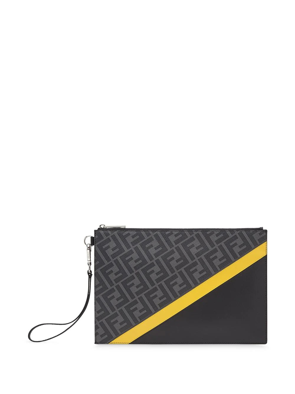 flat FF motif panelled pouch - 1