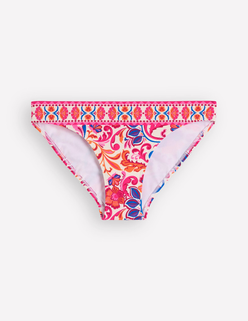 Porto Bikini Bottoms-Pink Power, Flourishing Meadow - 1
