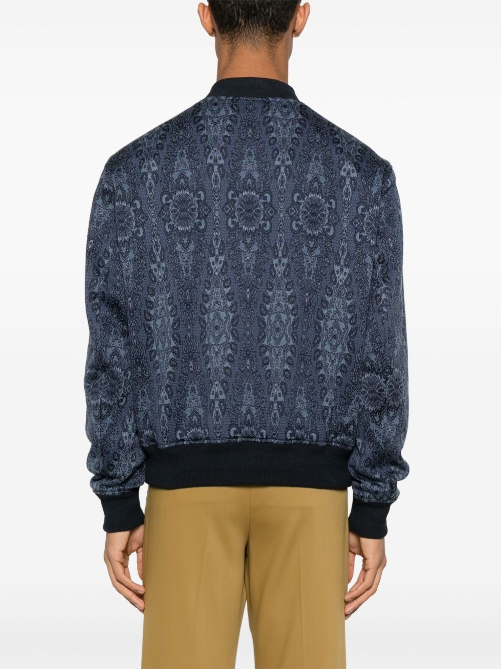 patterned-jacquard bomber jacket - 4