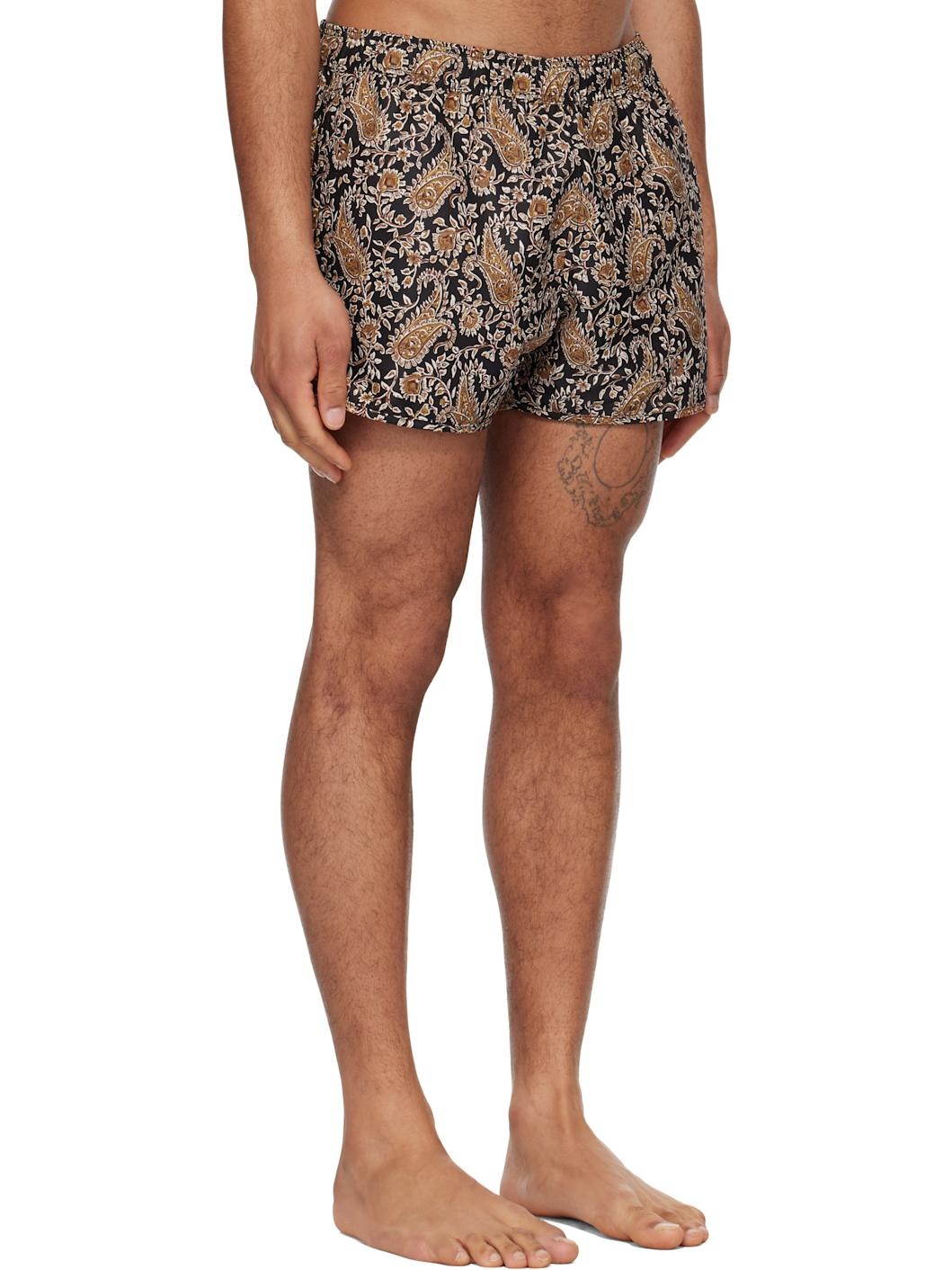 Black & Brown Vicente Swim Shorts - 2