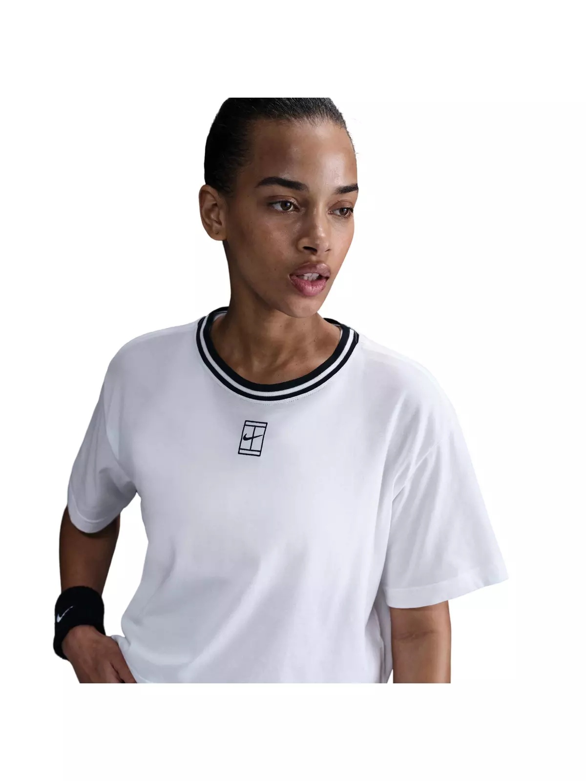Women's Heritage Dri-FIT Short-Sleeve Cropped T-Shirt-White - 1