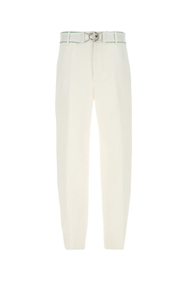 Bottega Veneta Man White Cotton Wide-Leg Pant - 1