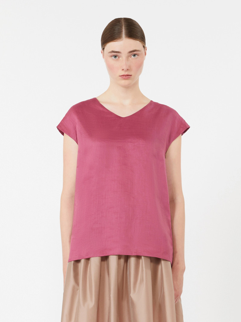 TALENTO Ramie canvas blouse - CYCLAMEN 3