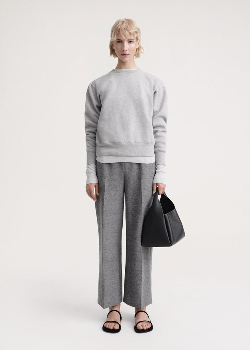 Totême Crew-neck cotton sweatshirt grey melange outlook
