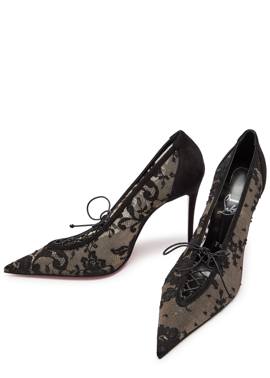 Christian Louboutin KM Lace 100 Suede Pumps - 3