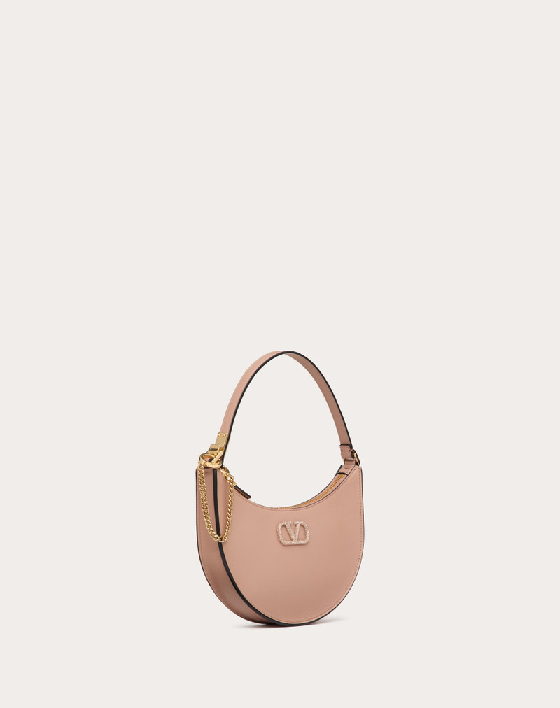 VLOGO SIGNATURE CALFSKIN HOBO MINI BAG WITH JEWEL LOGO 2