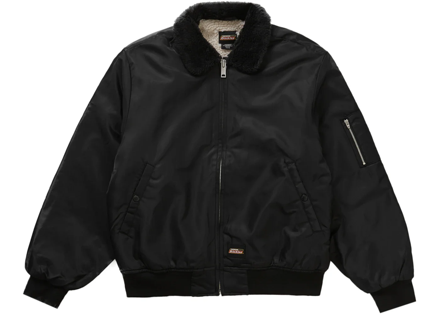 Supreme Dickies Fur Collar Bomber Jacket Black - 1