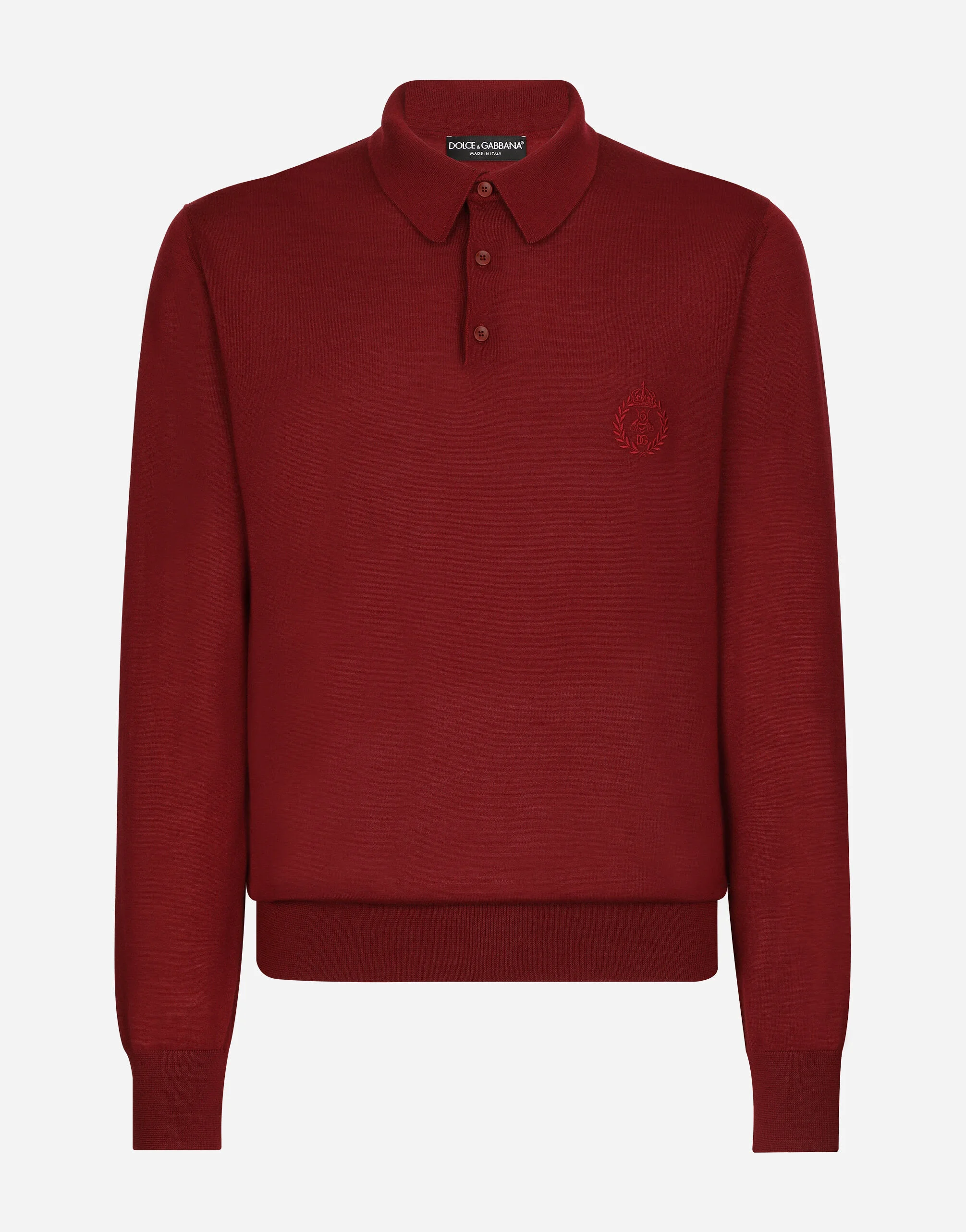 Cashmere polo-style sweater with DG logo embroidery - 1