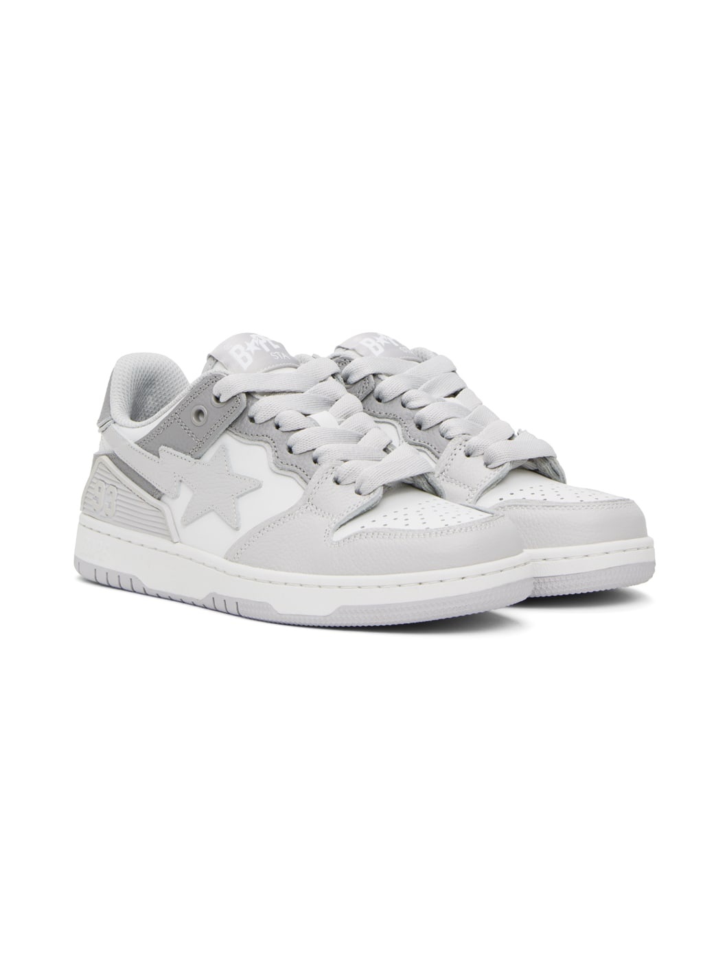White & Gray Sk8 Sta #5 Sneakers - 4