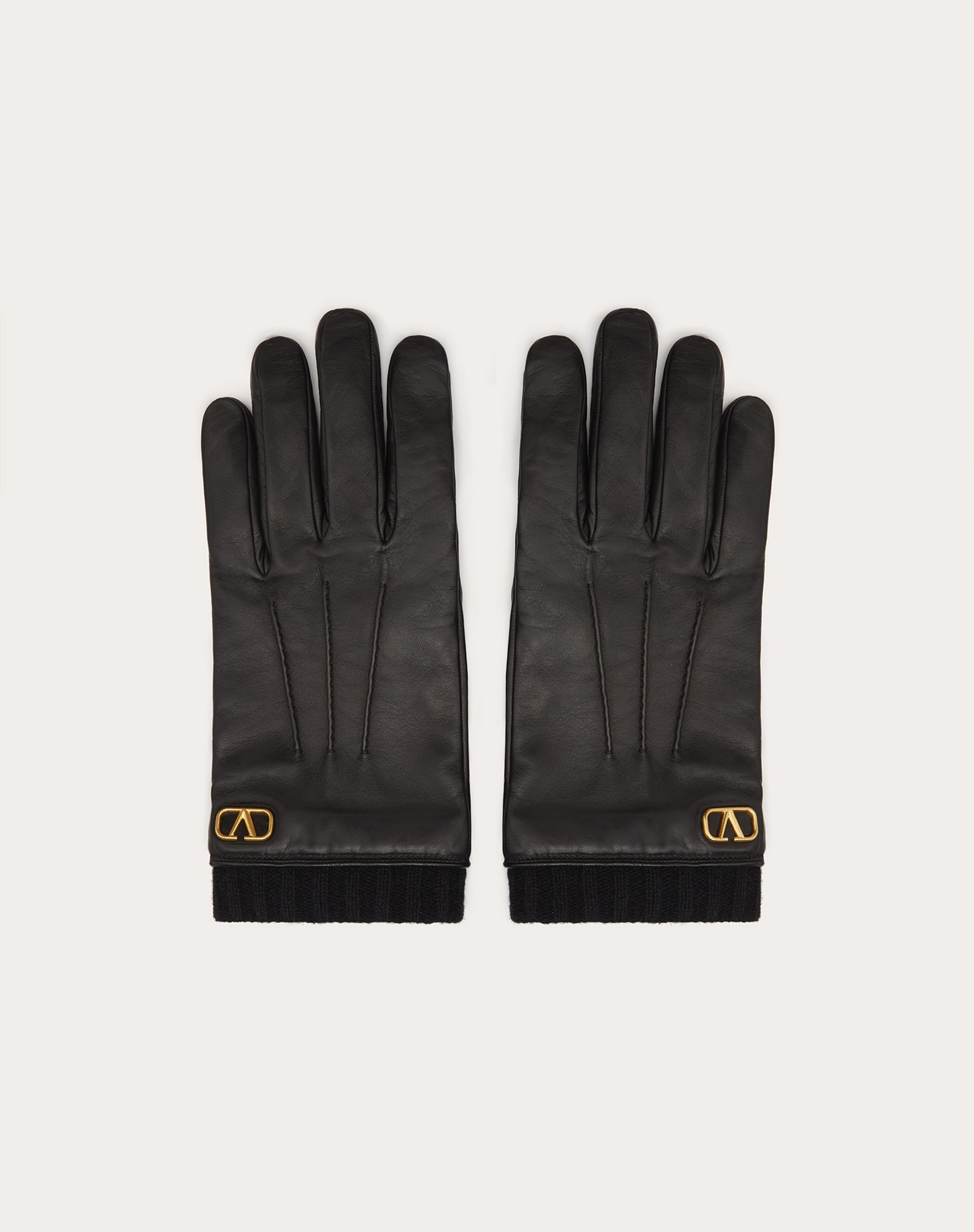 VLogo Signature leather gloves - 1