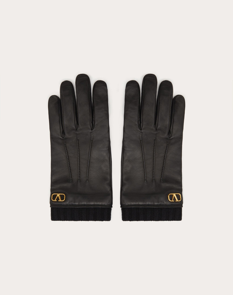 VLogo Signature leather gloves 1