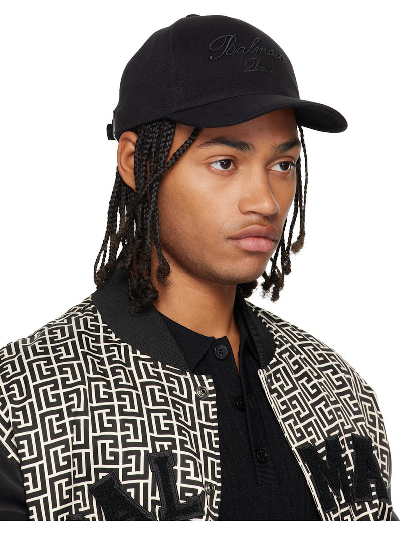 Balmain Black 'Balmain Signature' Cotton Cap outlook