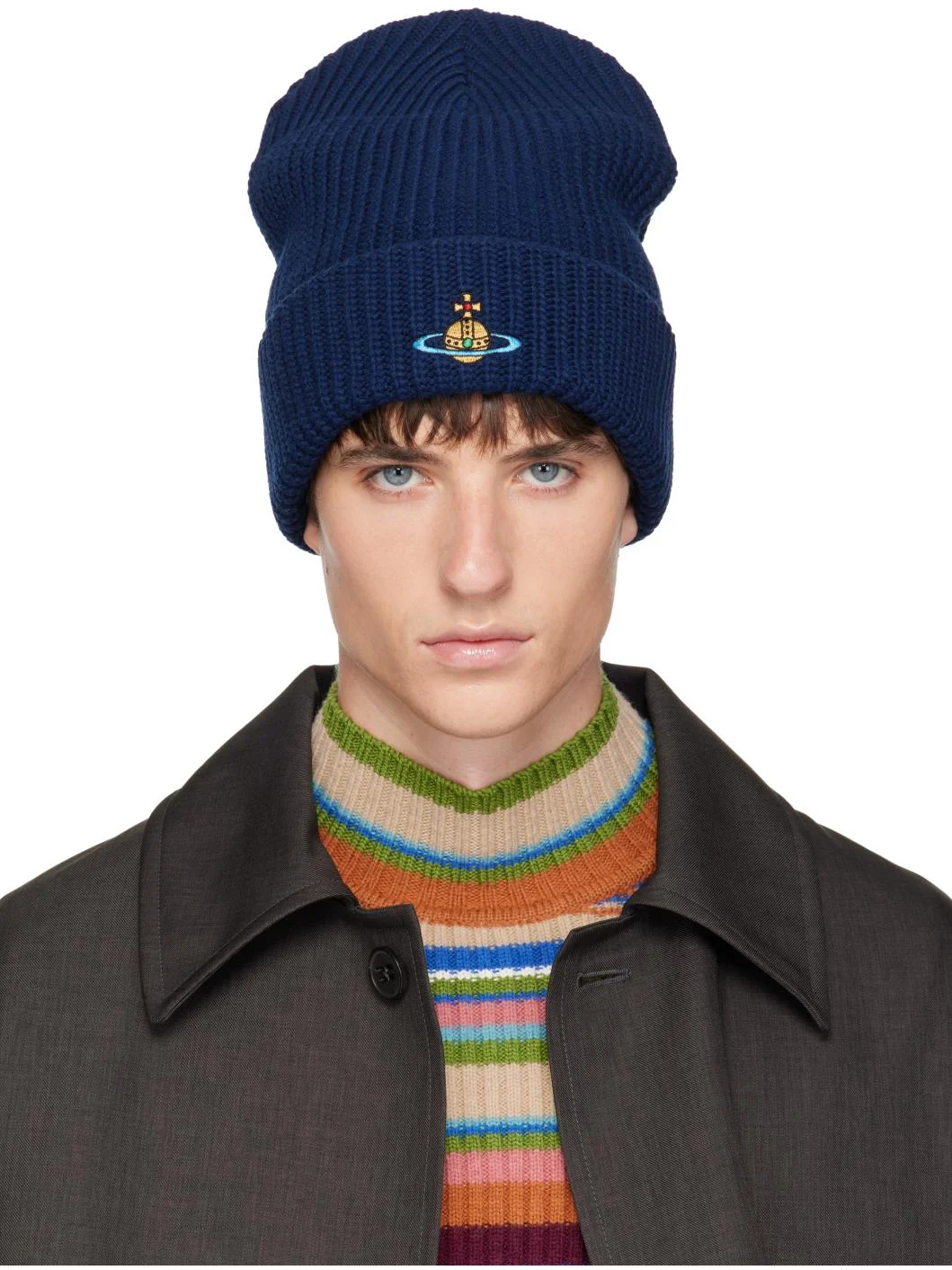 Navy Sporty Beanie - 1