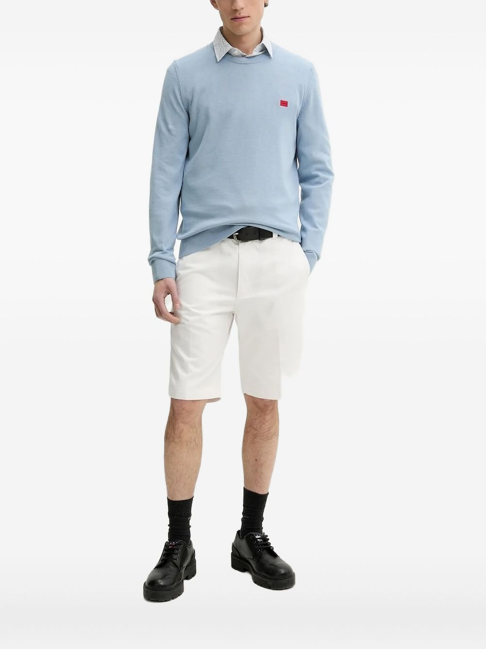 logo-detail crew-neck sweater - 1