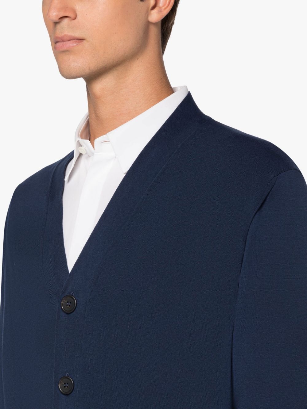 NAVY COTTON CARDIGAN - 5