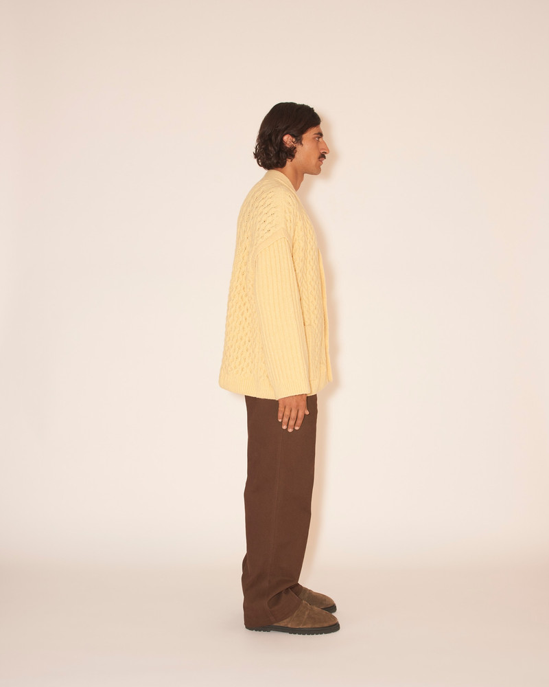 ELMO - Cable knit cardigan - Pale yellow 3