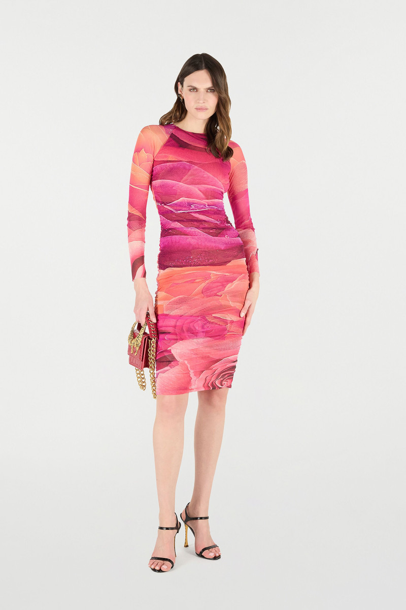 Roberto Cavalli Sheath Dress With Rose Print outlook