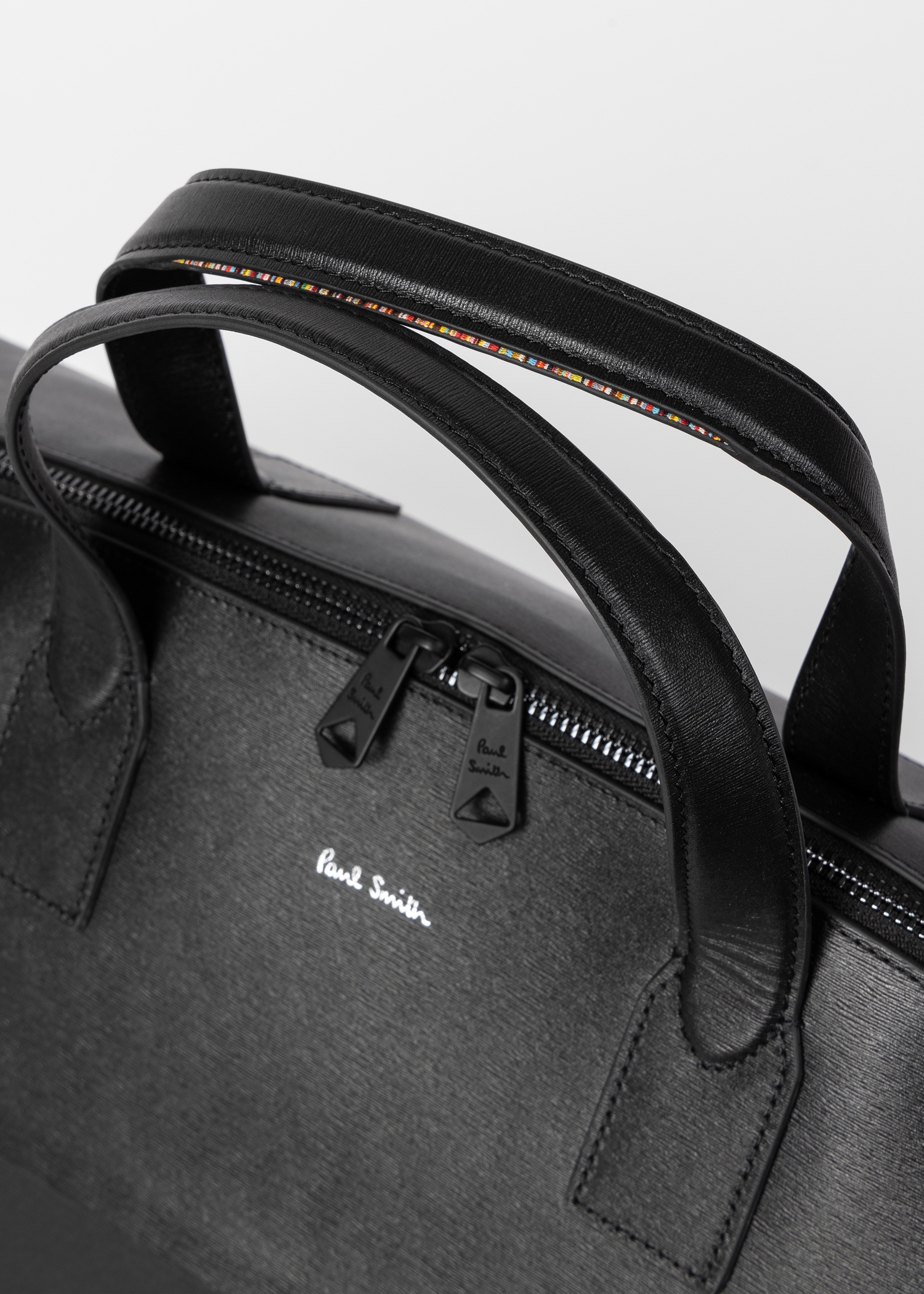 Black Grained Leather Holdall Bag - 4