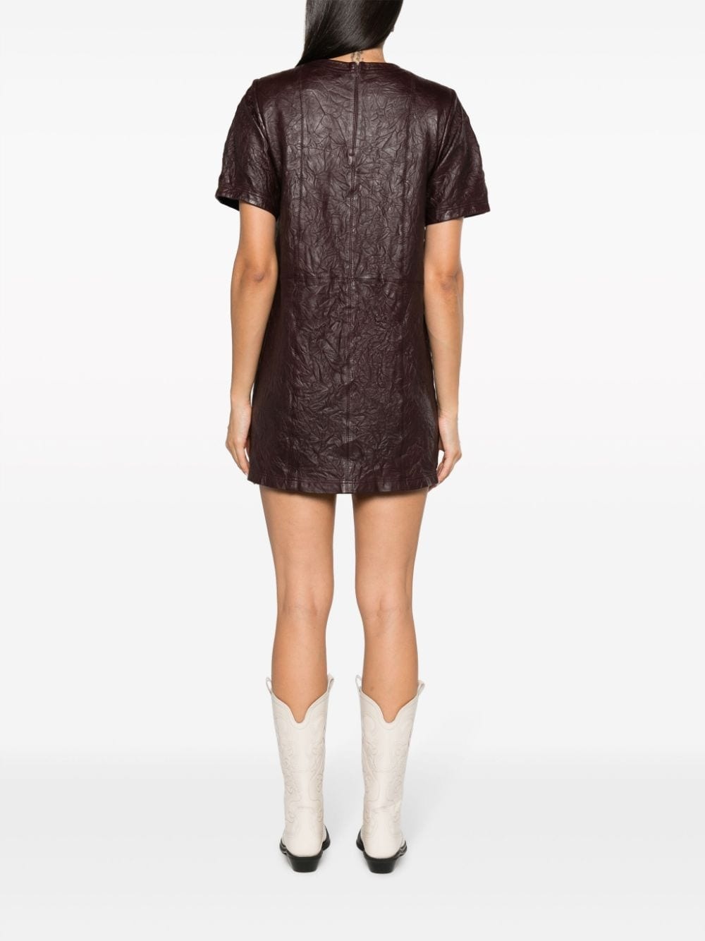 Riddy creased leather minidress - 4