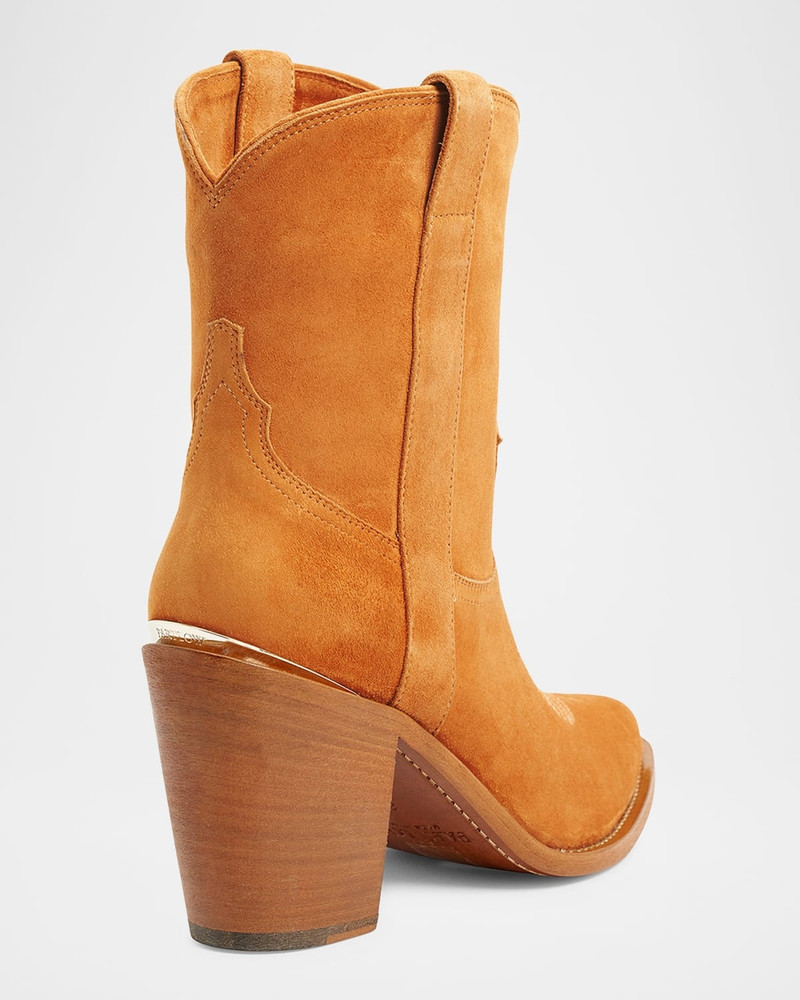 PARTLOW Leigh Anne Suede Western Ankle Booties outlook