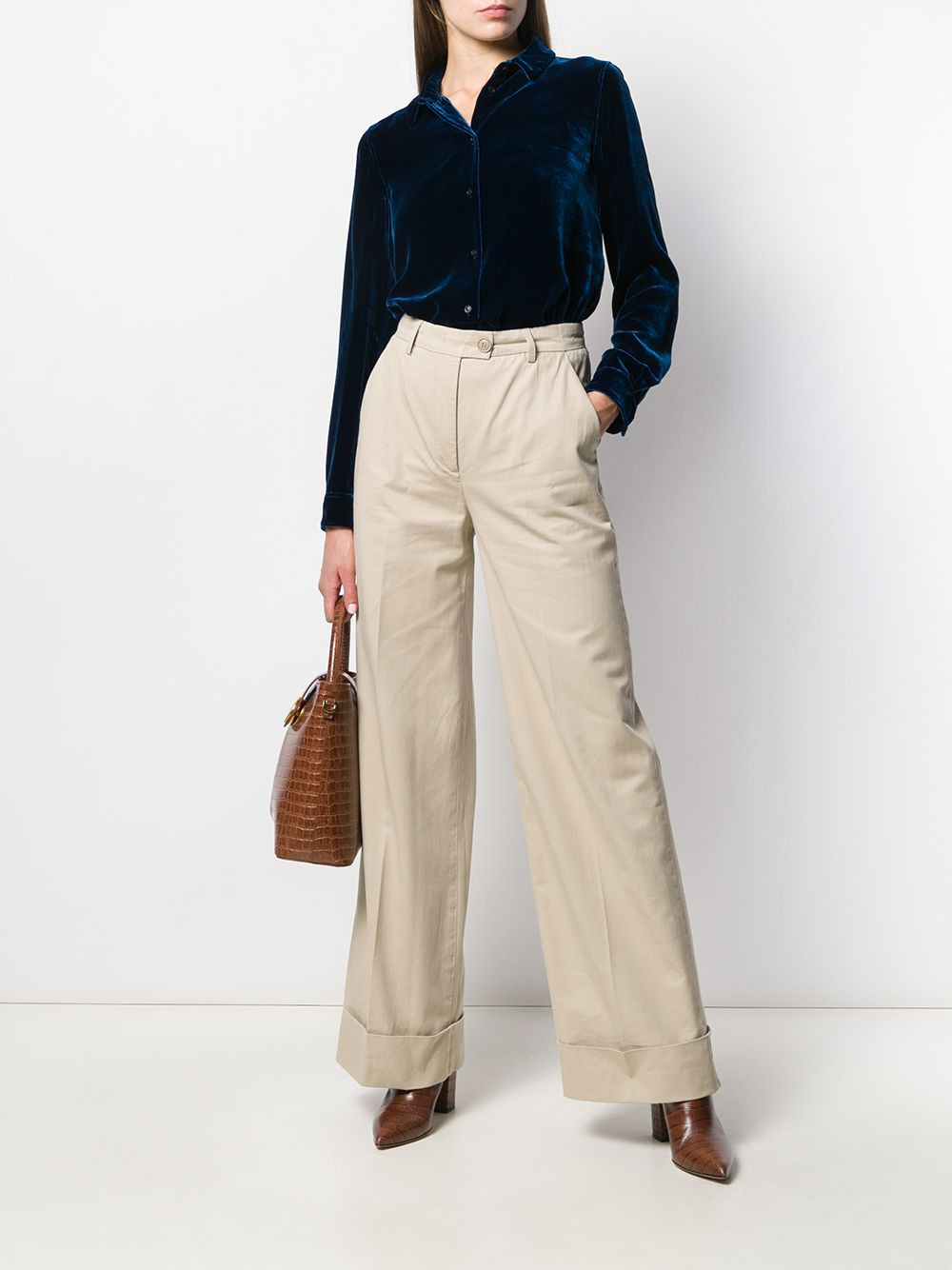 flared leg high-waisted trousers - 2