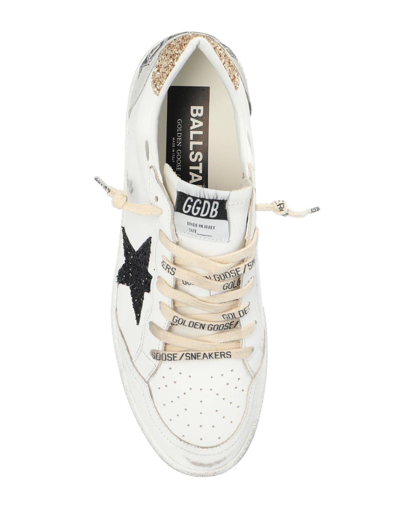 Star Glittered Lace-up Sneakers - 3