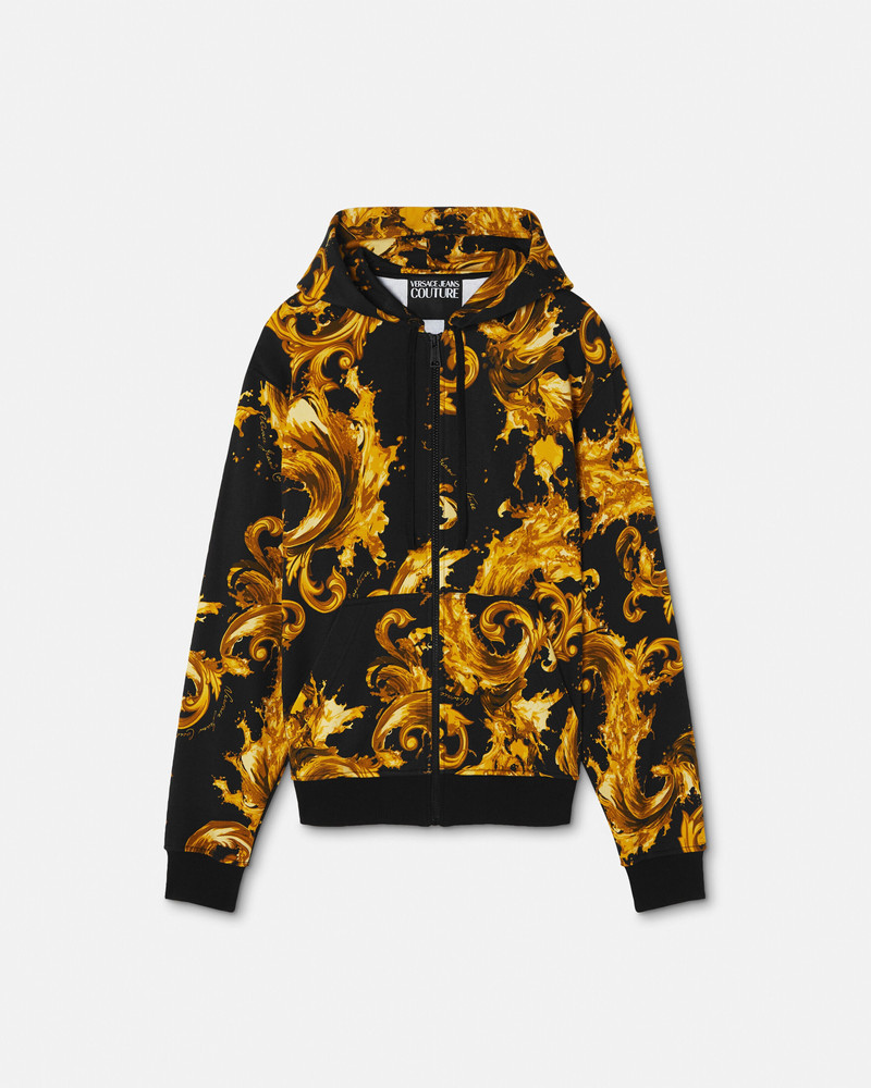 Printed Cotton-Jersey Zip Hoodie 1