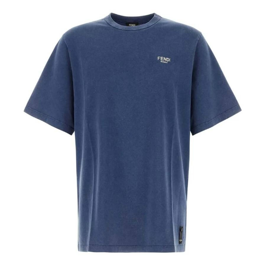 Fendi Logo-Print Crew Neck Cotton T-Shirt - 5