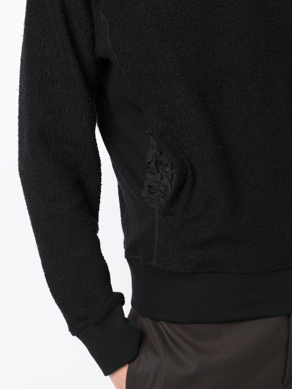 ruched-detail long-sleeved hoodie - 4