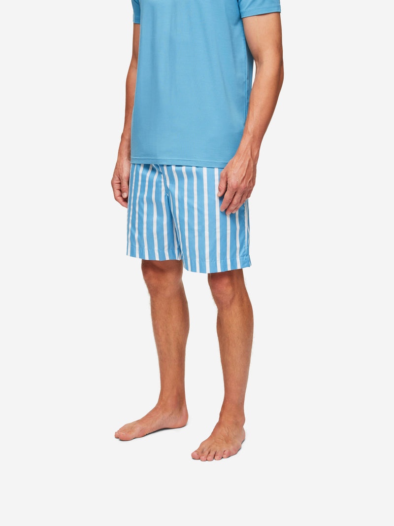 Men's Lounge Shorts Royal 219 Cotton Satin Blue - 2