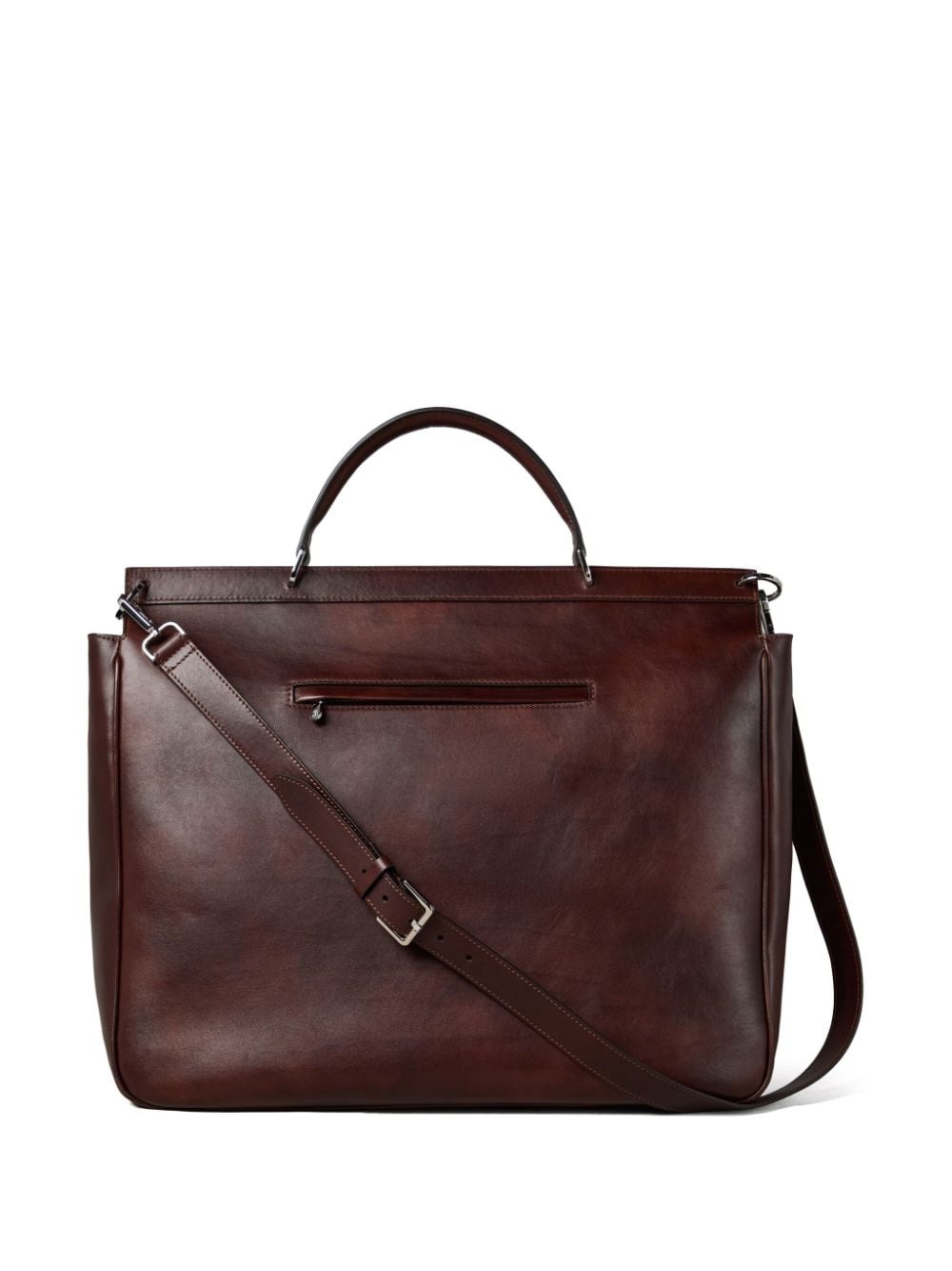 buckle-fastened leather tote bag - 3