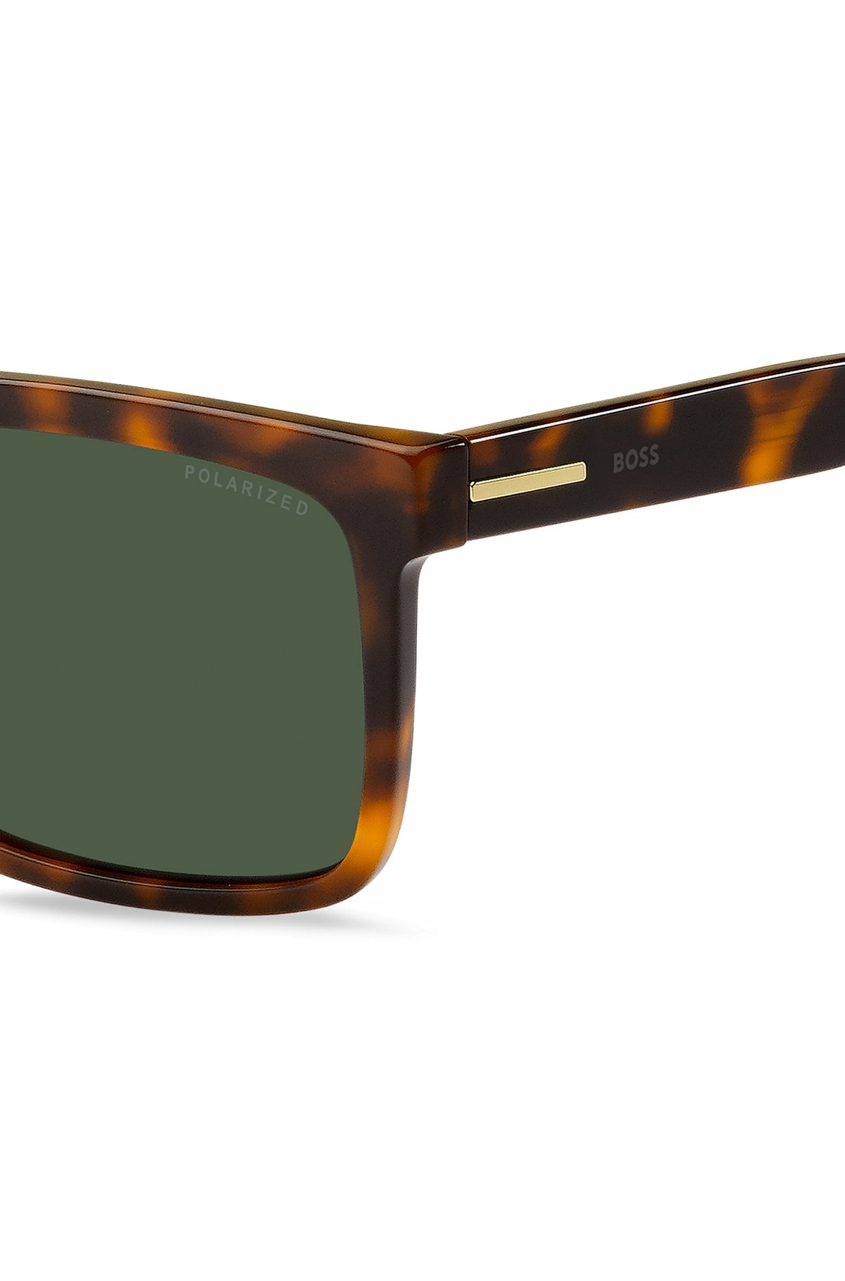 RECTANGULAR HAVANA-ACETATE SUNGLASSES WITH GOLD-TONE TRIMS - 2