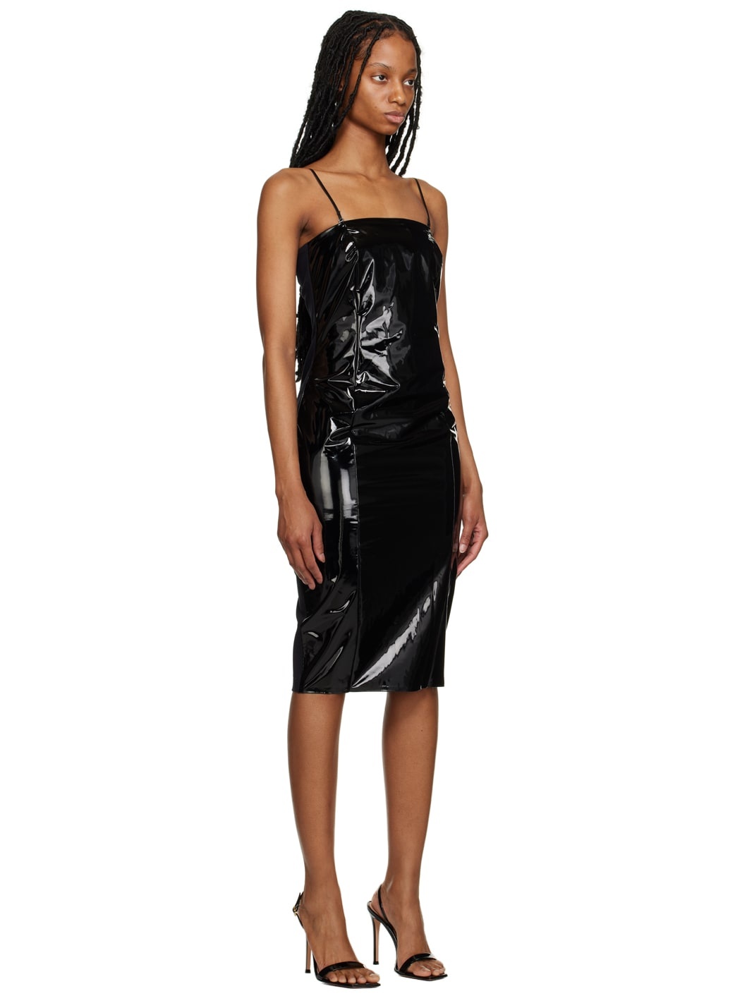 Black Paneled Midi Dress - 2