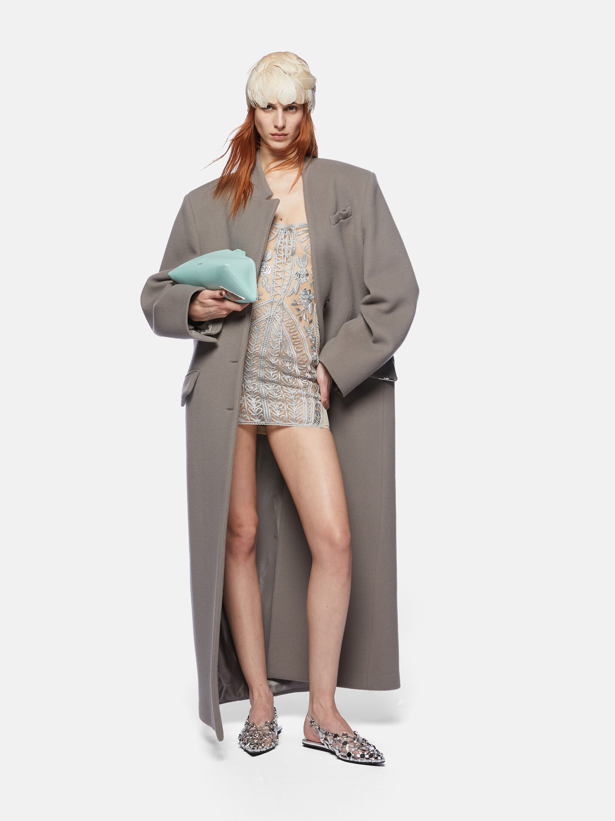 GREY LONG COAT - 2