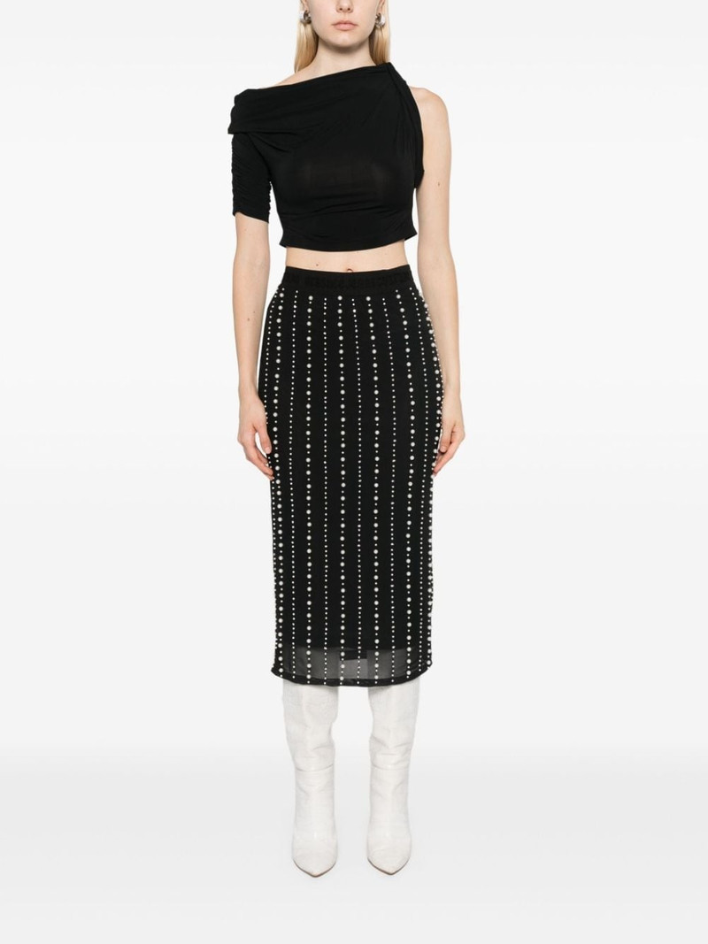 VERSACE JEANS COUTURE pearl-embellished midi skirt outlook