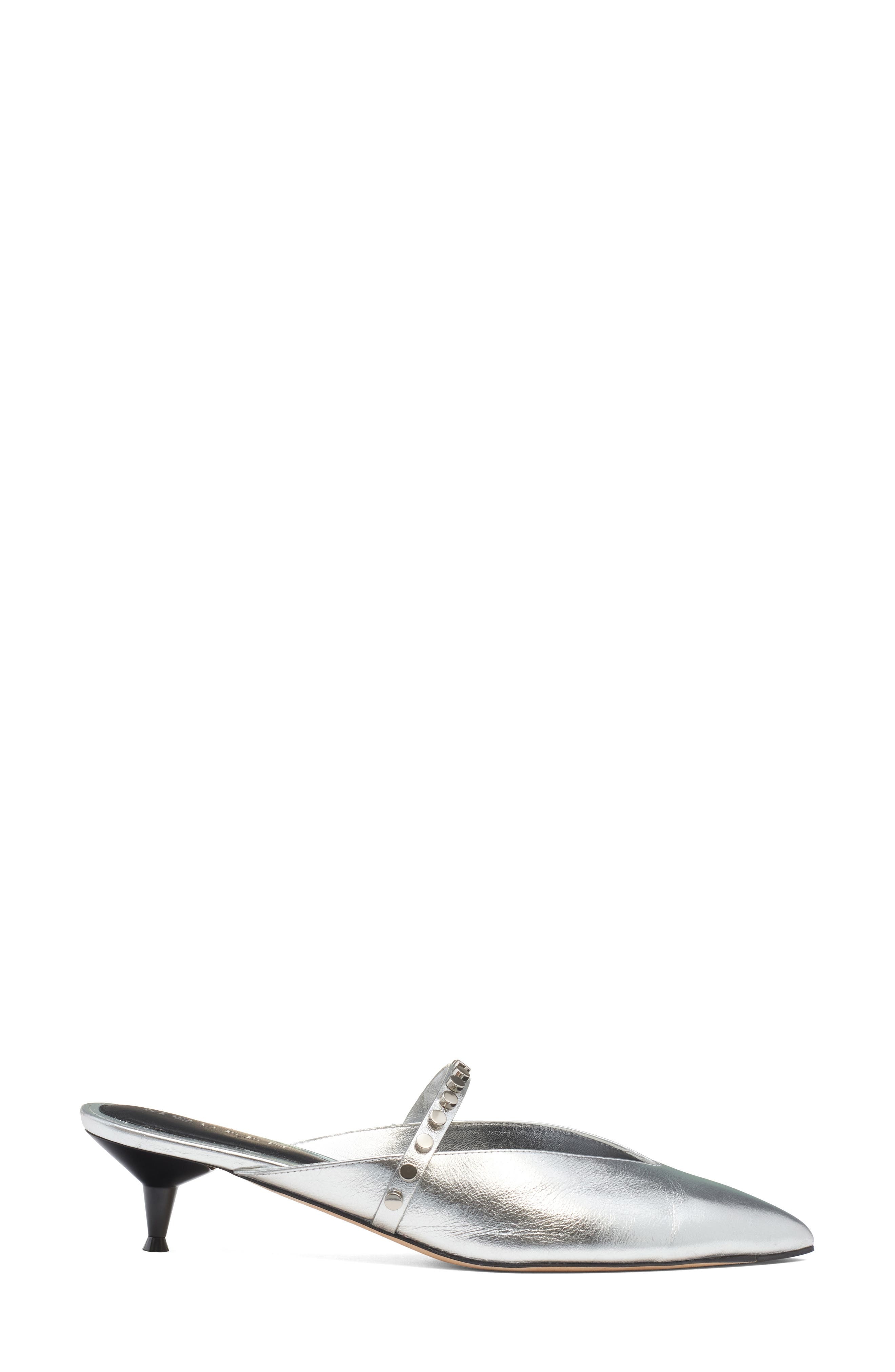 McQueen City Pointed Toe Mary Jane Mule in Silver/Silver at Nordstrom - 3