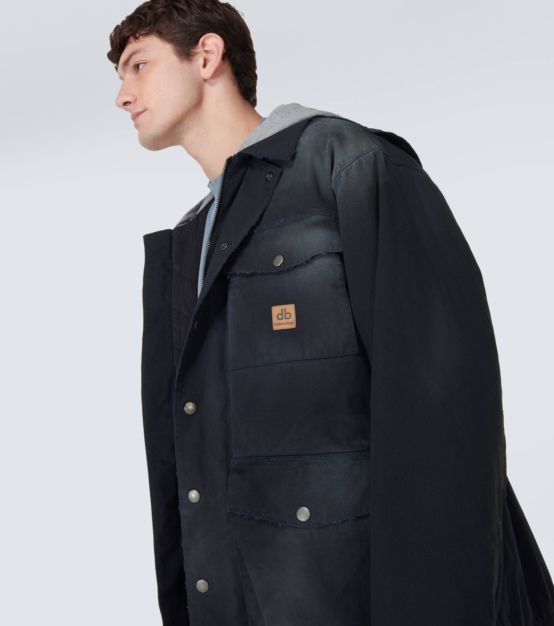 Oversized cotton gabardine parka - 6
