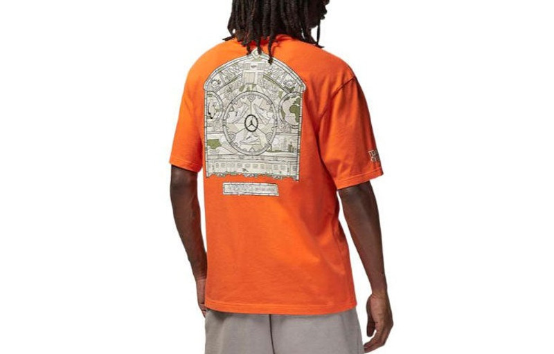 Jordan Jordan x Shelflife Logo T-shirt 'Orange' DV7001-819 outlook