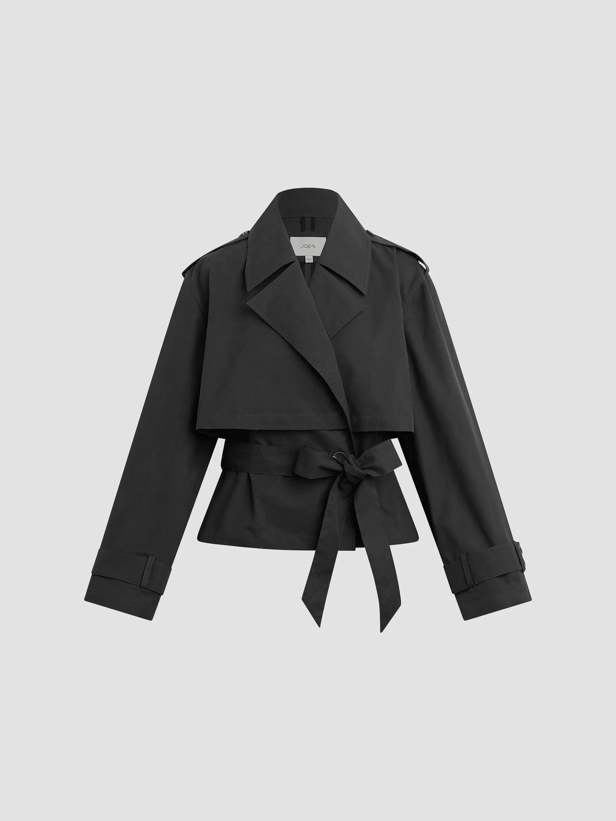 Women's The Liz Cropped Trench Coat - Black - 1