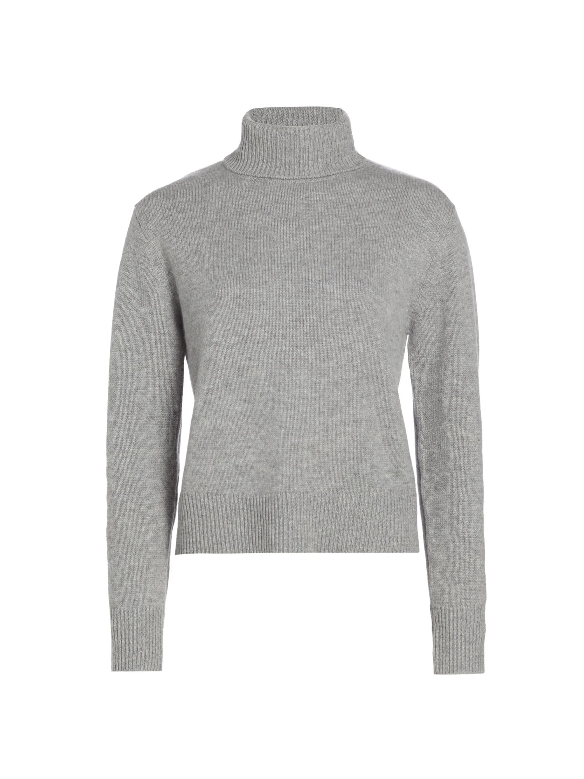 Women's Cashmere Turtleneck Sweater - Heather Grey - 1