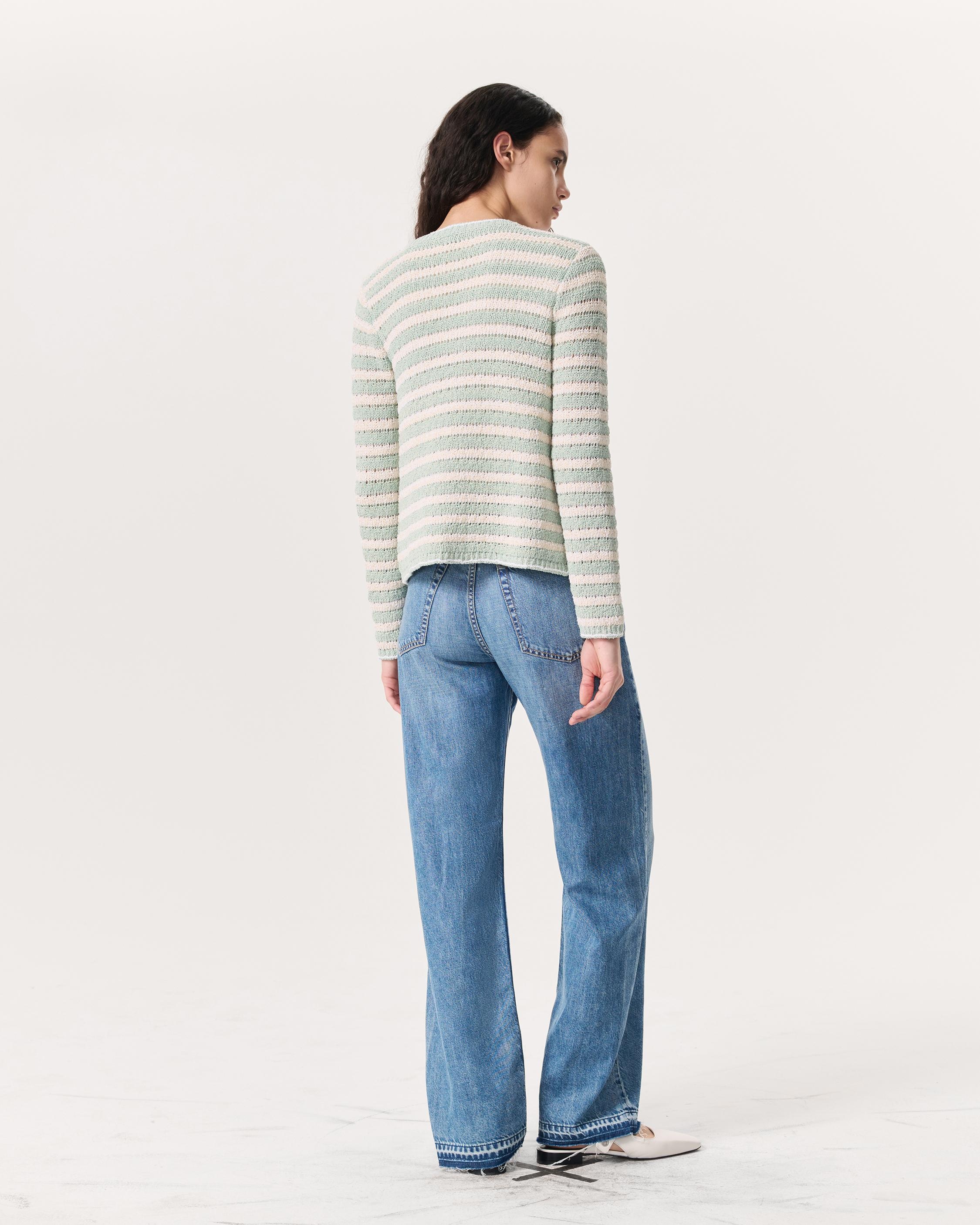 Jace Striped Cotton-Blend Lady Cardigan - 5