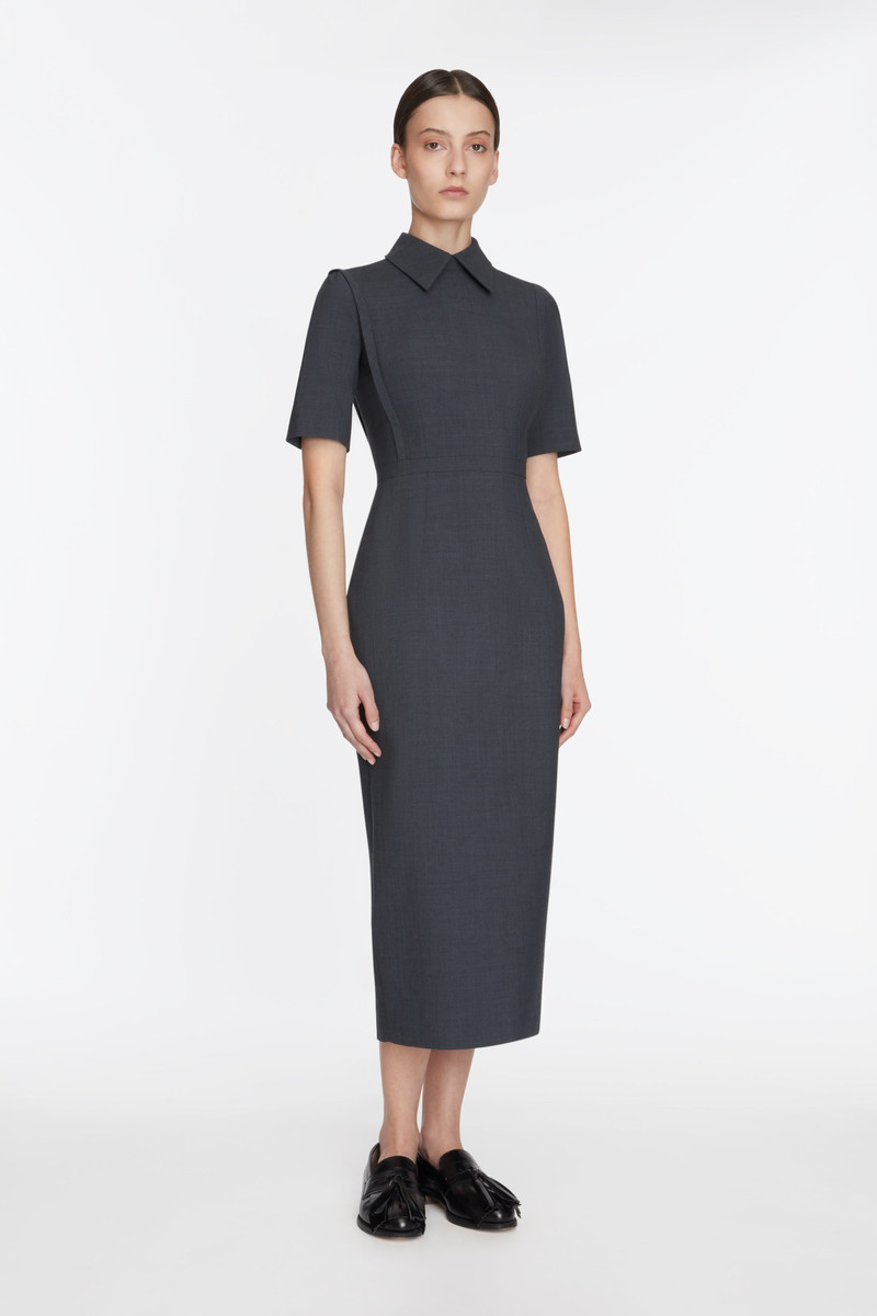 EMILIA WICKSTEAD Valletta in Charcoal Summer Wool outlook