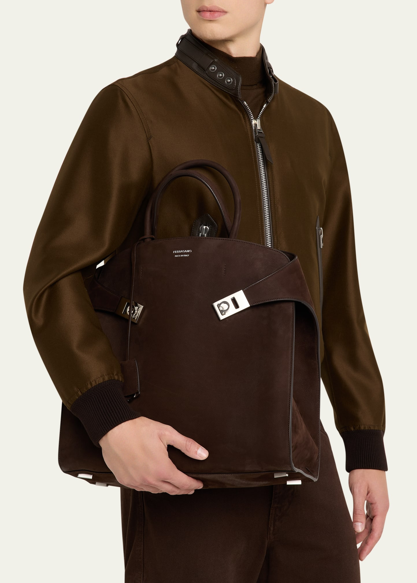 Men's Hug Leather Tote Bag - 2