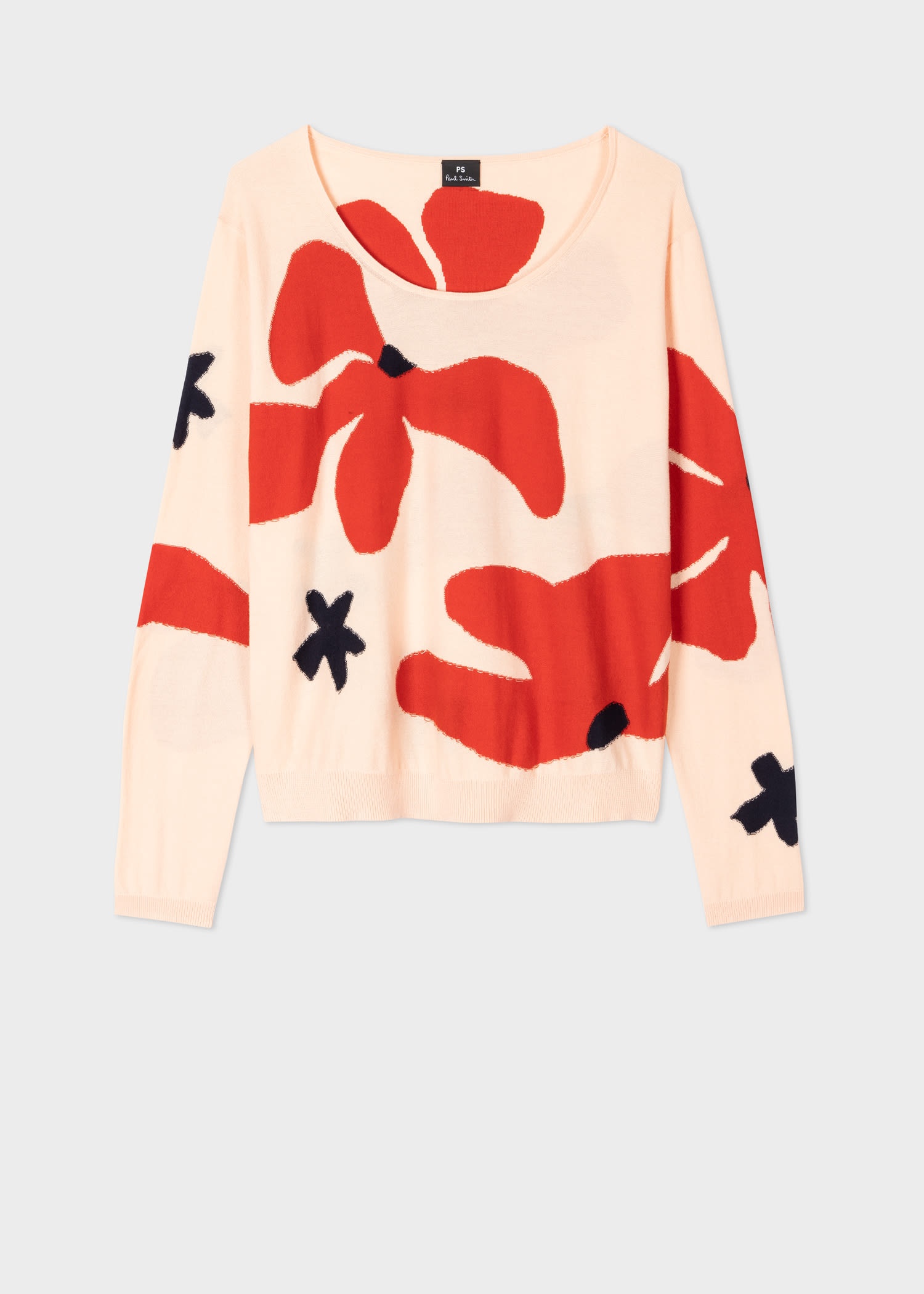 Cotton 'Red Flower' Sweater - 1