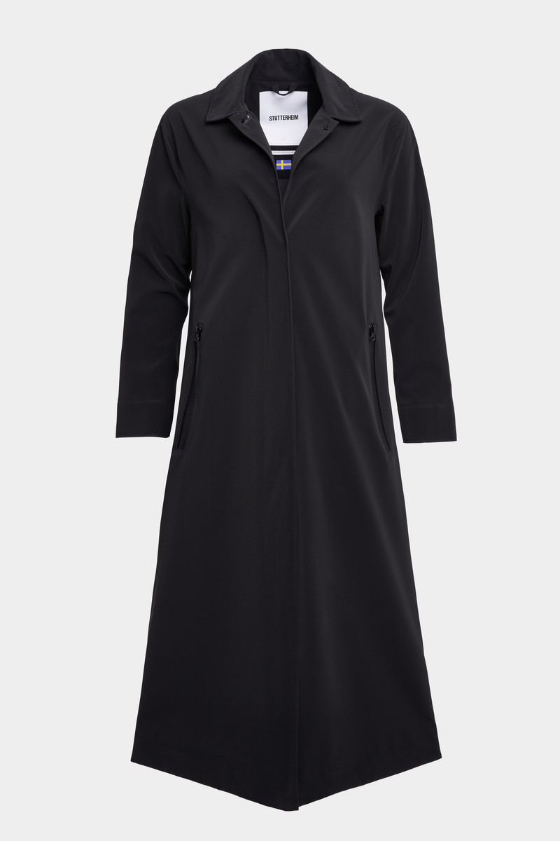 Hornstull Matte Long Raincoat Black 1