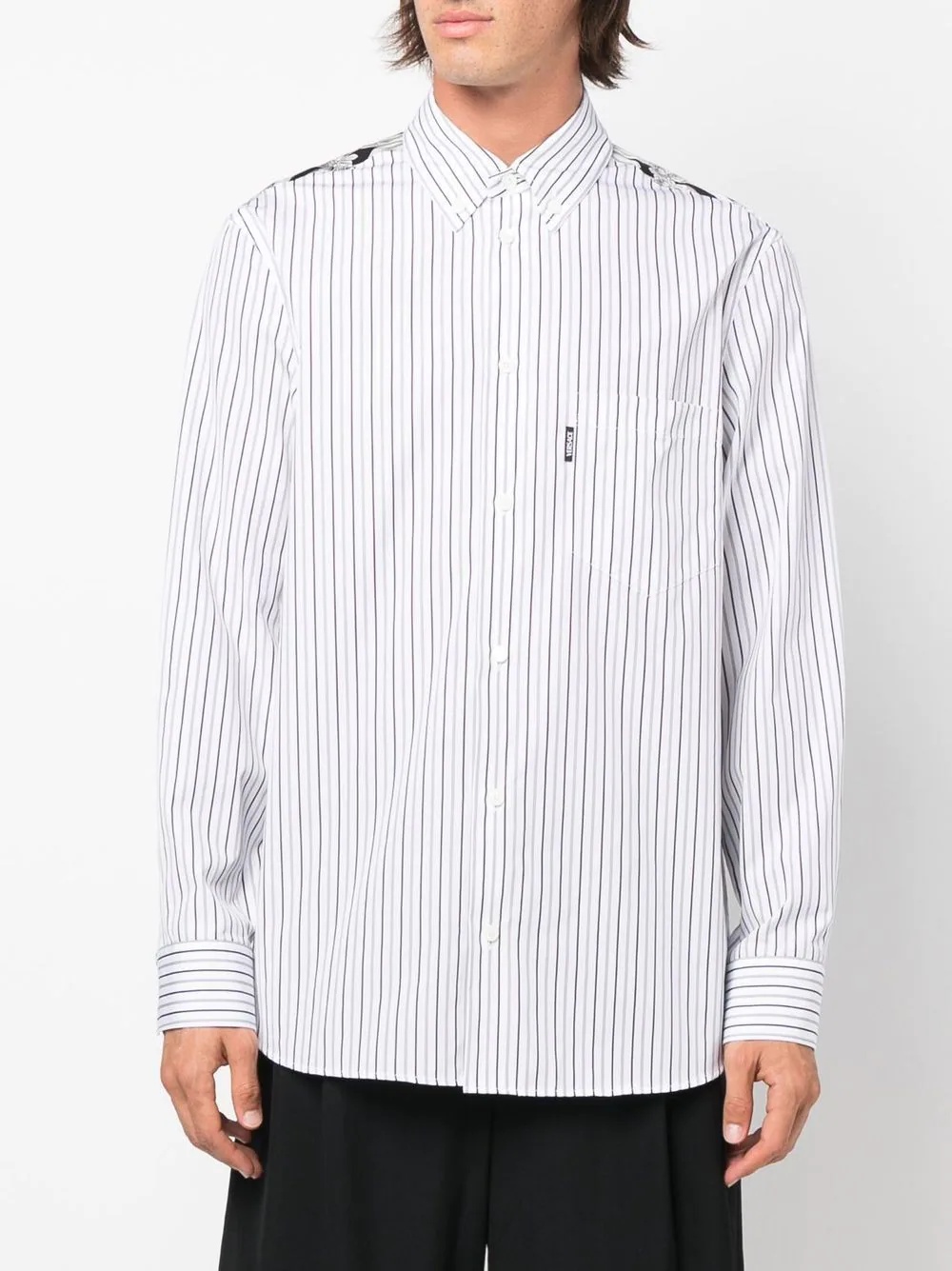 Medusa panel pinstripe shirt - 3