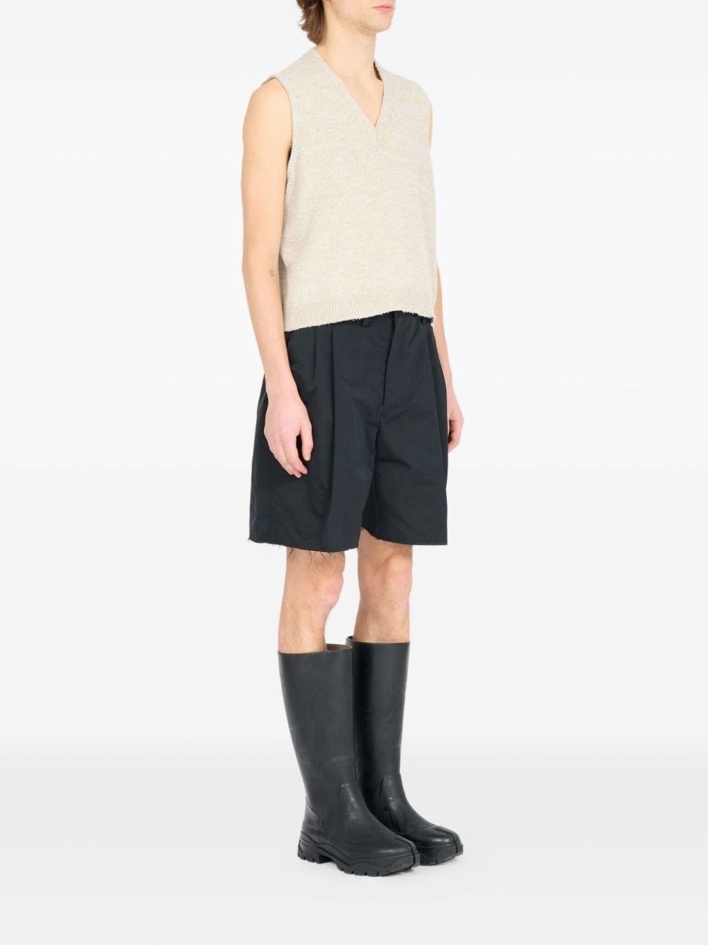 v-neck sleeveless knit vest - 3