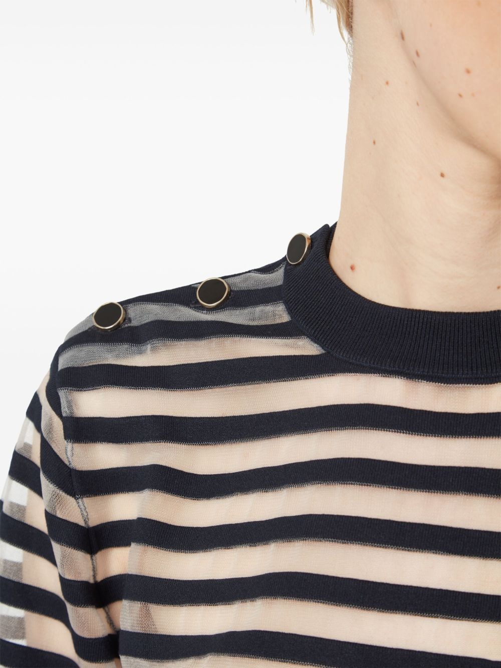 transparent striped sweatshirt - 5