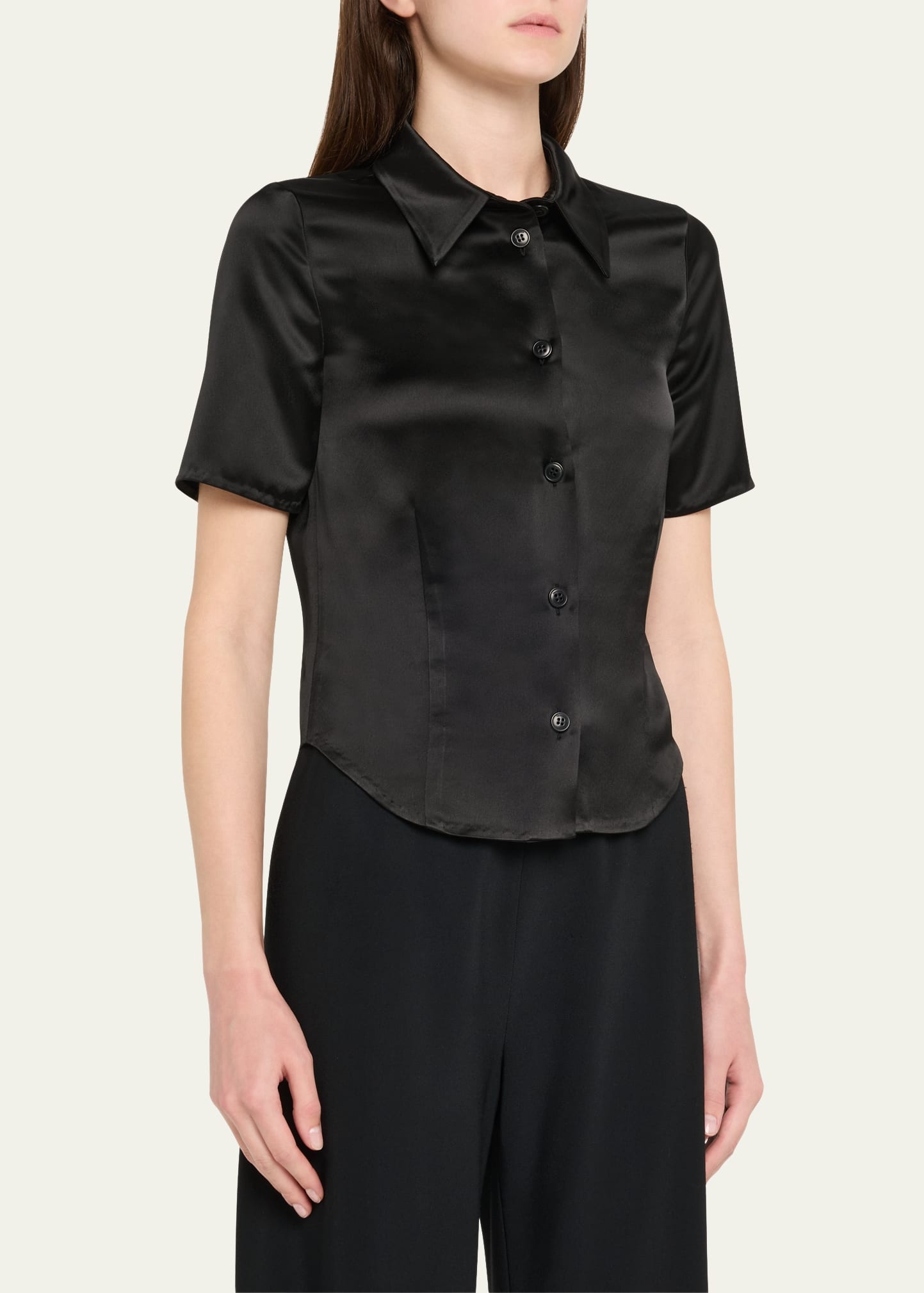 Clare Slip Satin Shirt - 4